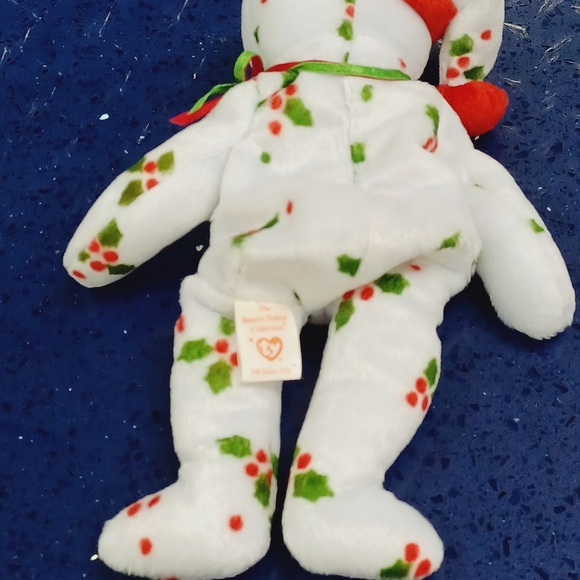 -1998 Holiday Teddy Vintage/Retired TY Beanie Baby Christmas Bear Plush - Picture 4 of 7